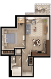 Anthem PDX 1 Bedroom Floor Plan